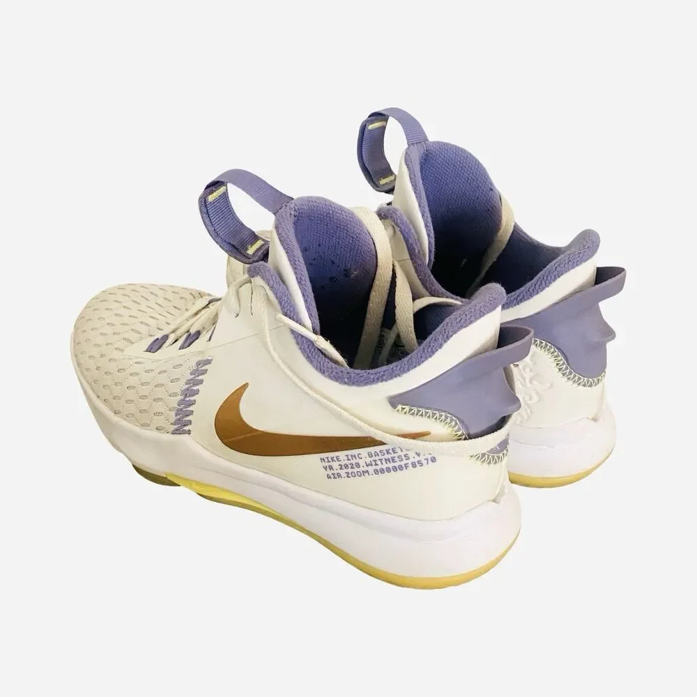Nike LeBron Witness 5 Size 7 Youth White Purple Summit White CT4629-102